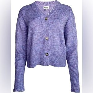 Boxy Knit Cardigan in Aurora Purple